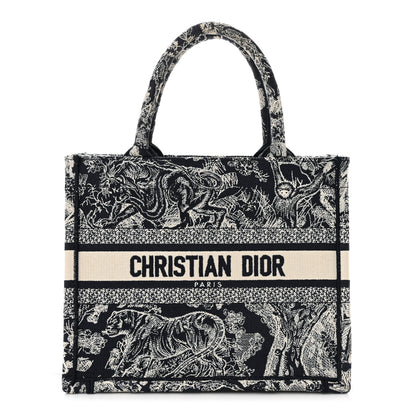 Christian Dior Canvas Embroidered Small Dioriviera Toile De Jouy Book Tote Blue 1 of 10