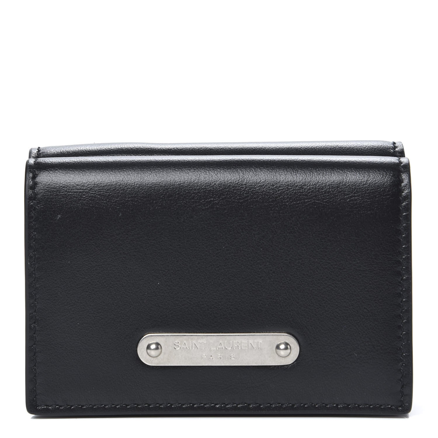 Saint Laurent Smooth Calfskin Business Card Case Black 1 of 7