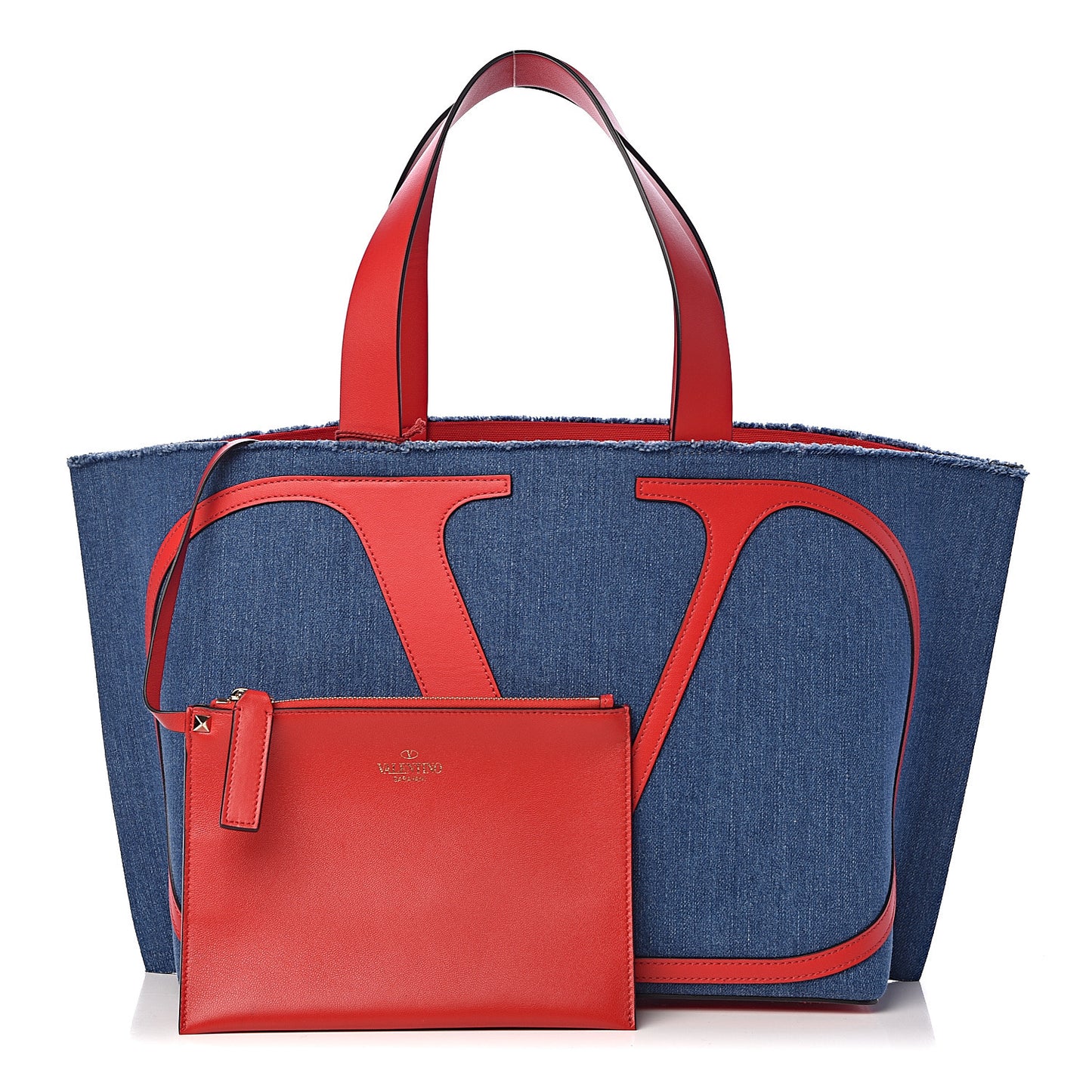 Denim Small Escape Tote Blue Red