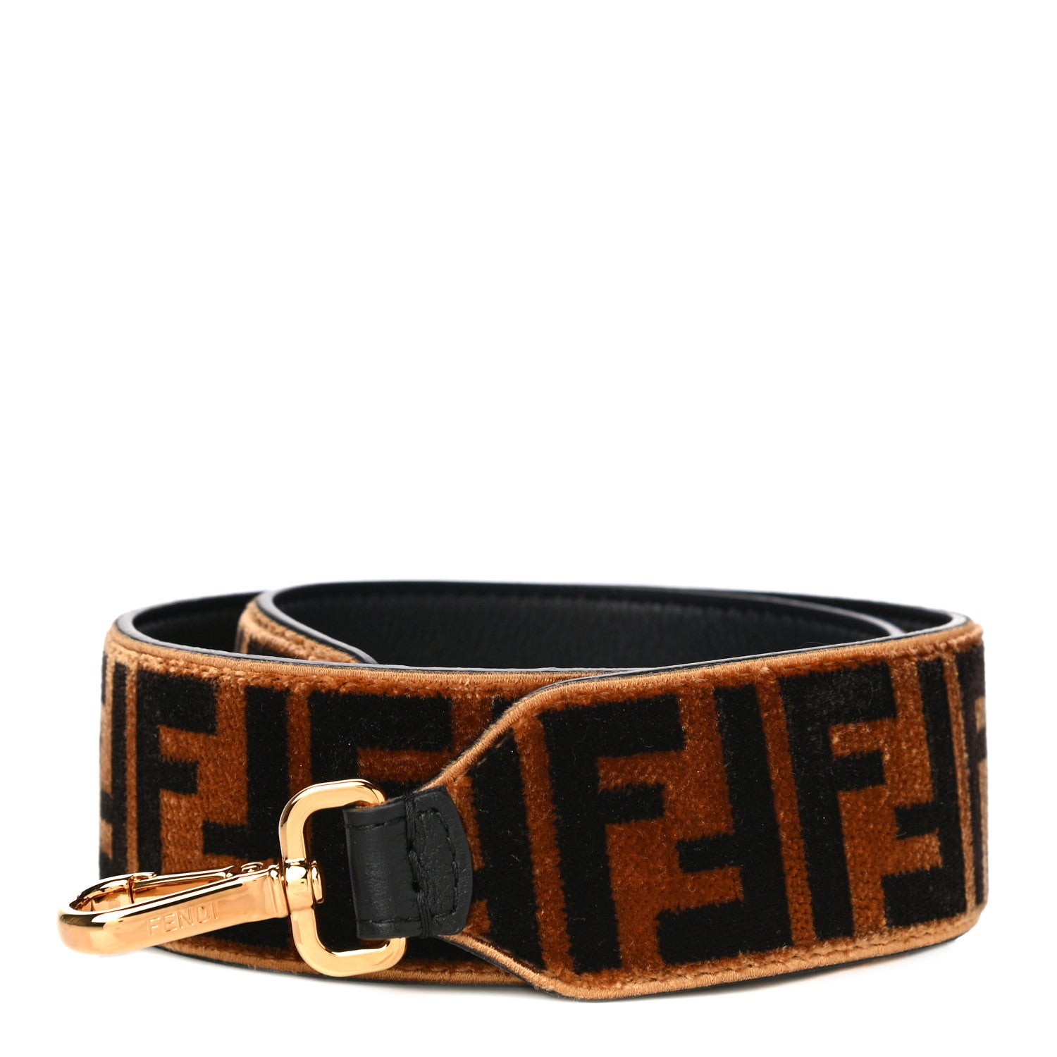 Fendi Velvet Tapestry FF Strap You Tobacco 1 of 6