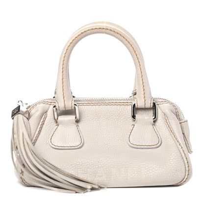 Chanel Calfskin Small Tassel Bowler White 1 of 5