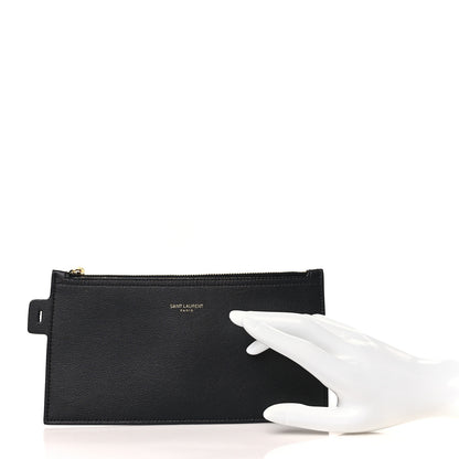 Saint Laurent Calfskin North-South Shopping Tote Pouch Black 2 of 5