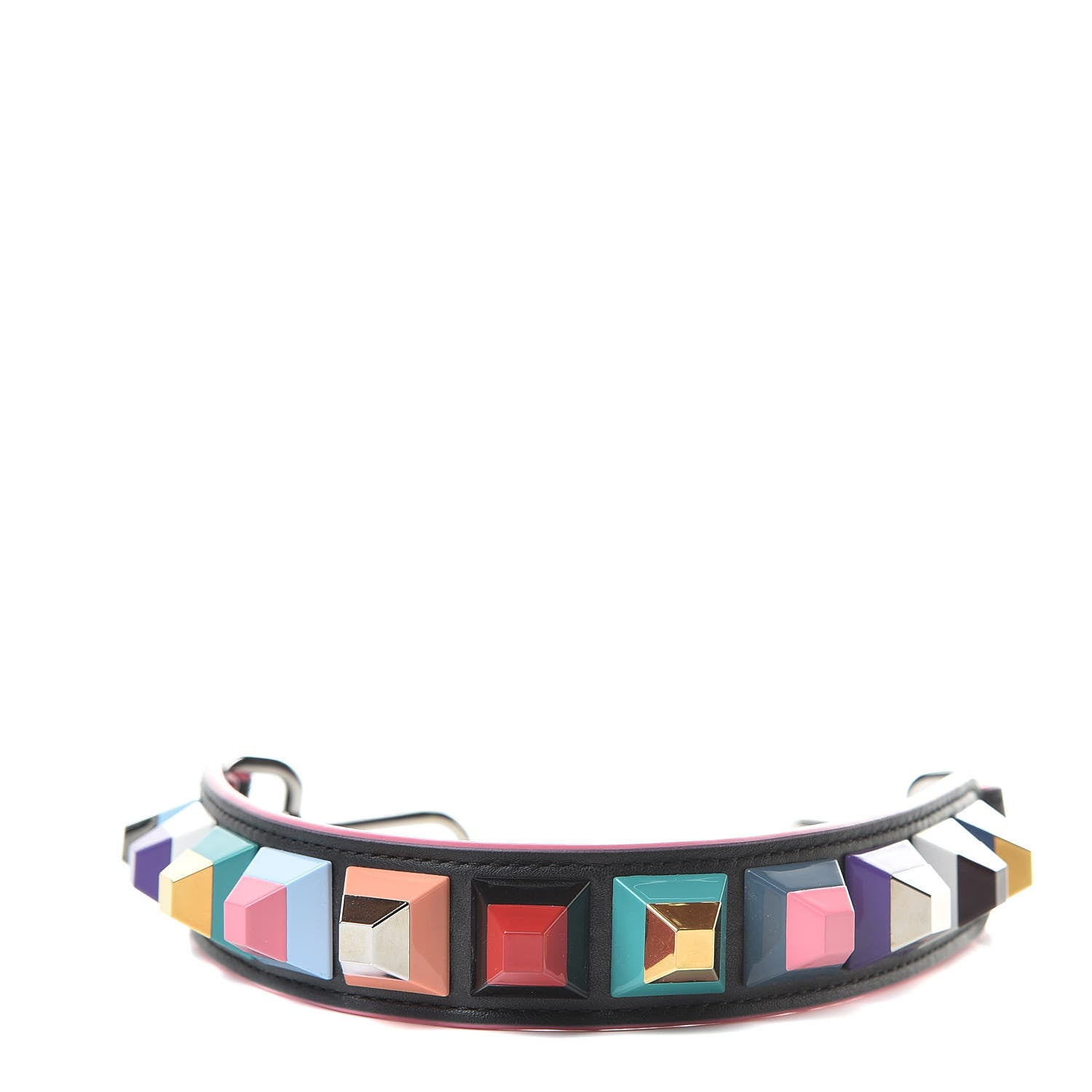 Fendi Vitello Dolce Plexiglass Studded Mini Strap You Black Multicolor 1 of 4