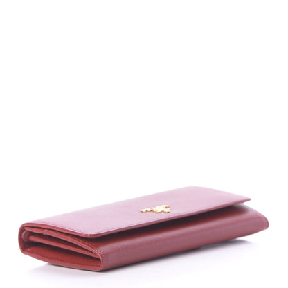 Prada Saffiano Metal Continental Flap Wallet Fuoco 6 of 11