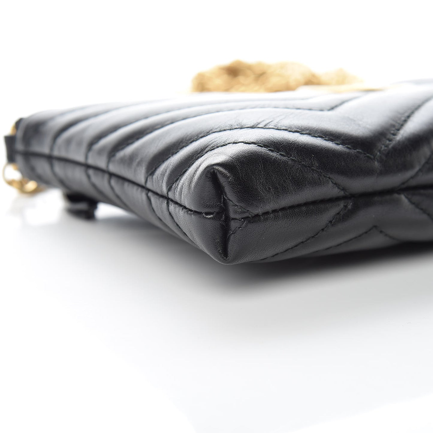 Calfskin Matelasse Mini GG Marmont Chain Bag Black