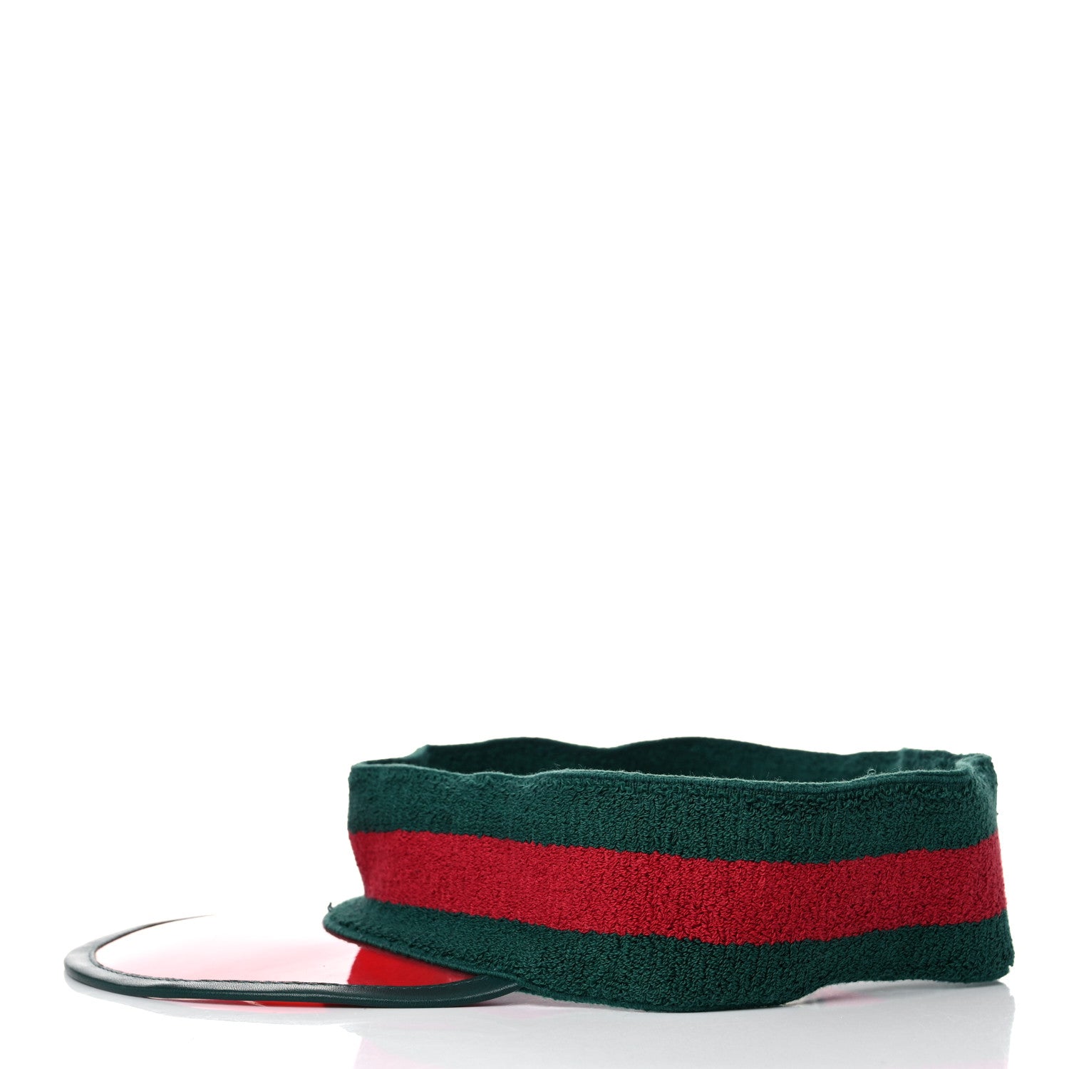 Gucci Vinyl Web Visor L Green Red 2 of 7