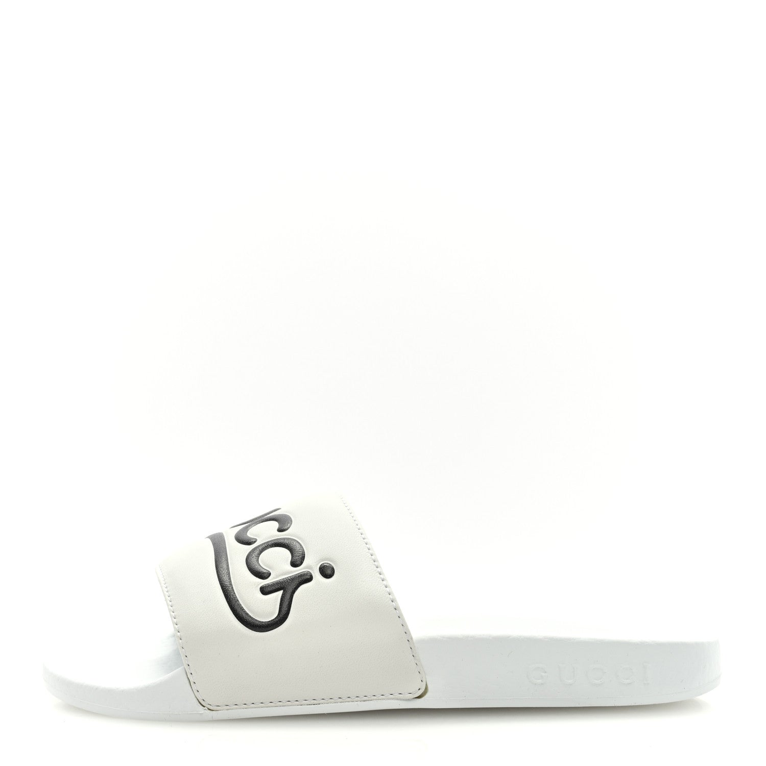 Gucci Nappa Interlocking G Cat Womens Pursuit Slide Sandals 35 Great White 1 of 6