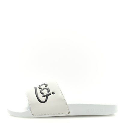 Gucci Nappa Interlocking G Cat Womens Pursuit Slide Sandals 35 Great White 1 of 6