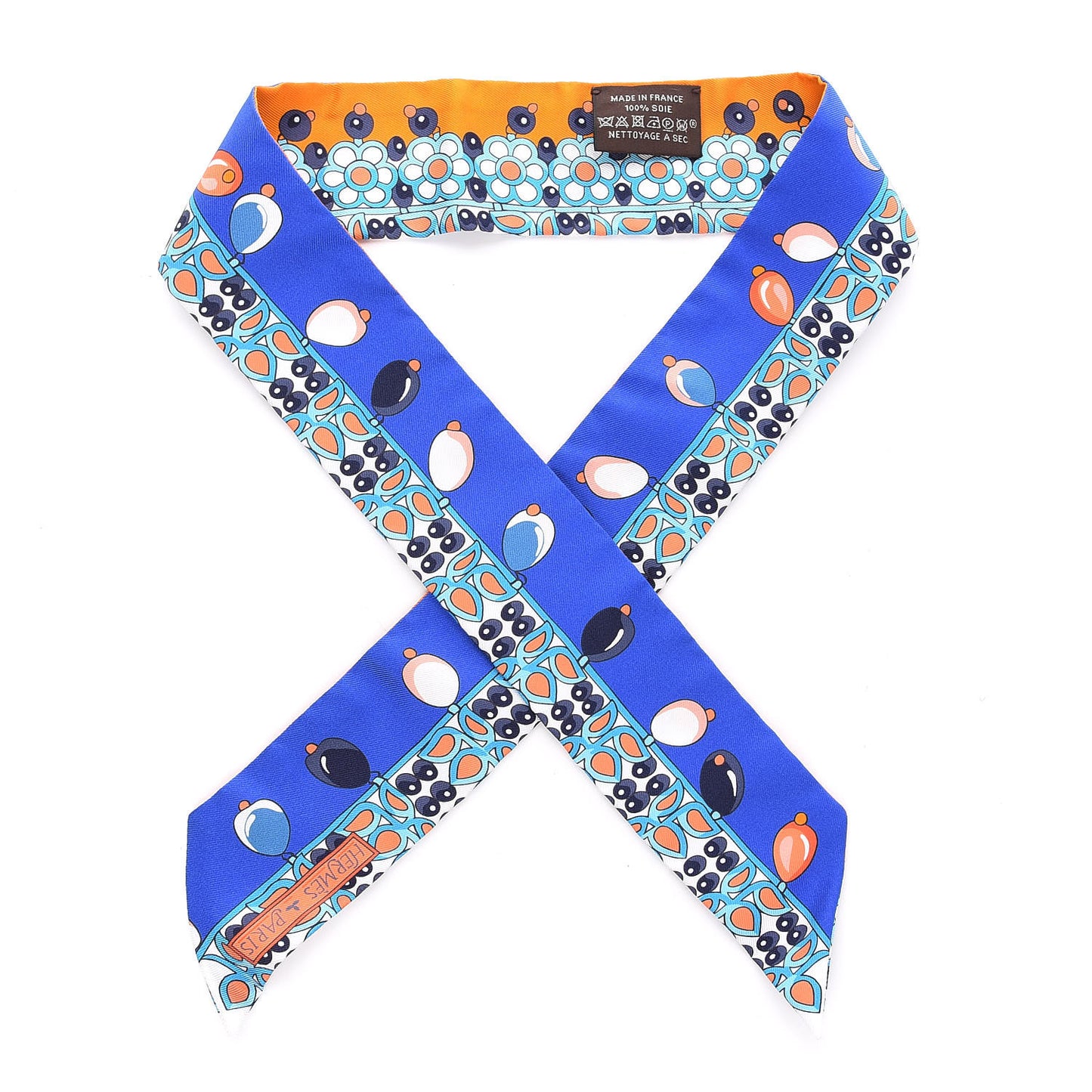 Silk Parures Des Maharajas Twilly Bleu Royal Orange Turquoise