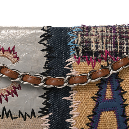 Chanel Denim Tweed Patchwork Jumbo Single Flap Multicolor 7 of 9