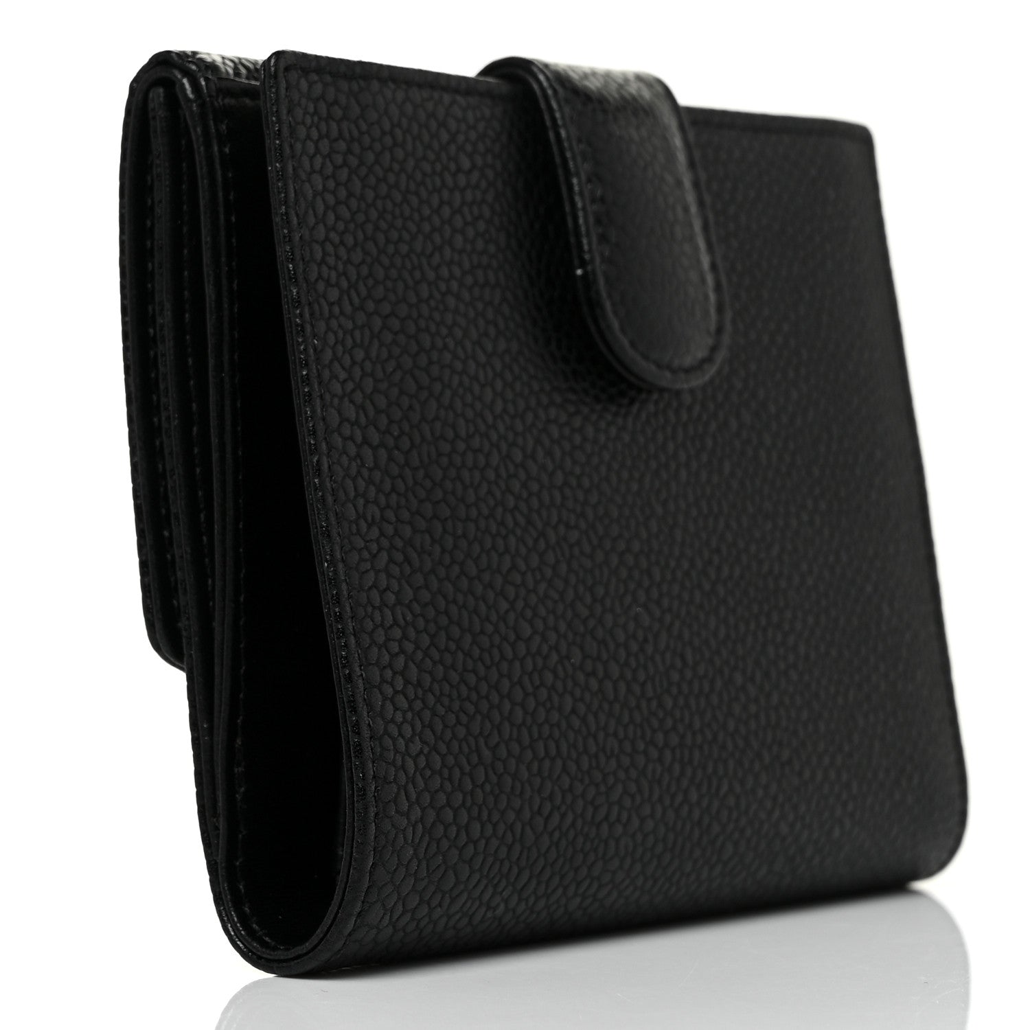 Chanel Caviar Timeless CC Compact French Wallet Black 3 of 10