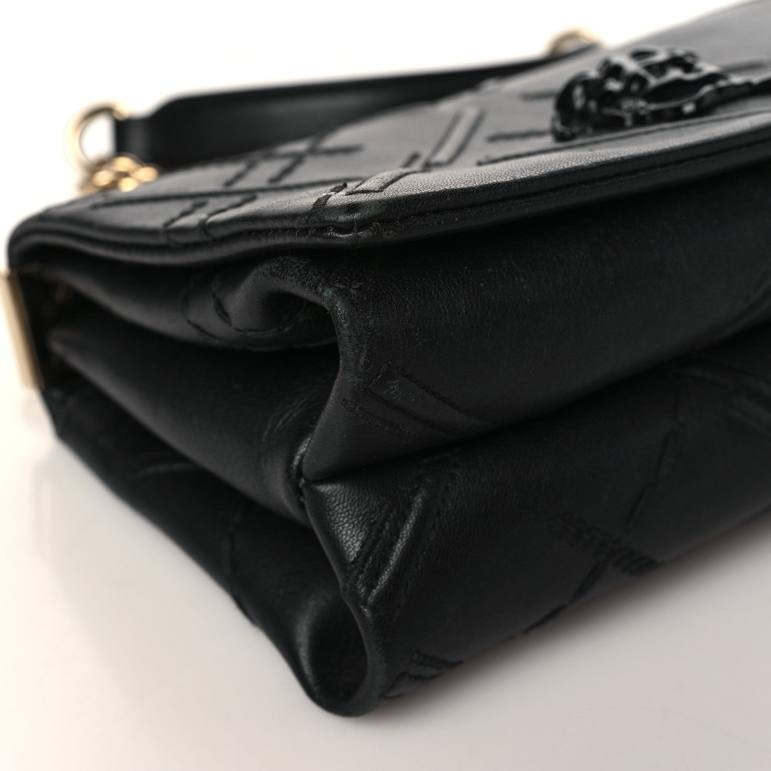 Versace Nappa Palazzo Quilted Shoulder Bag Black 7 of 8