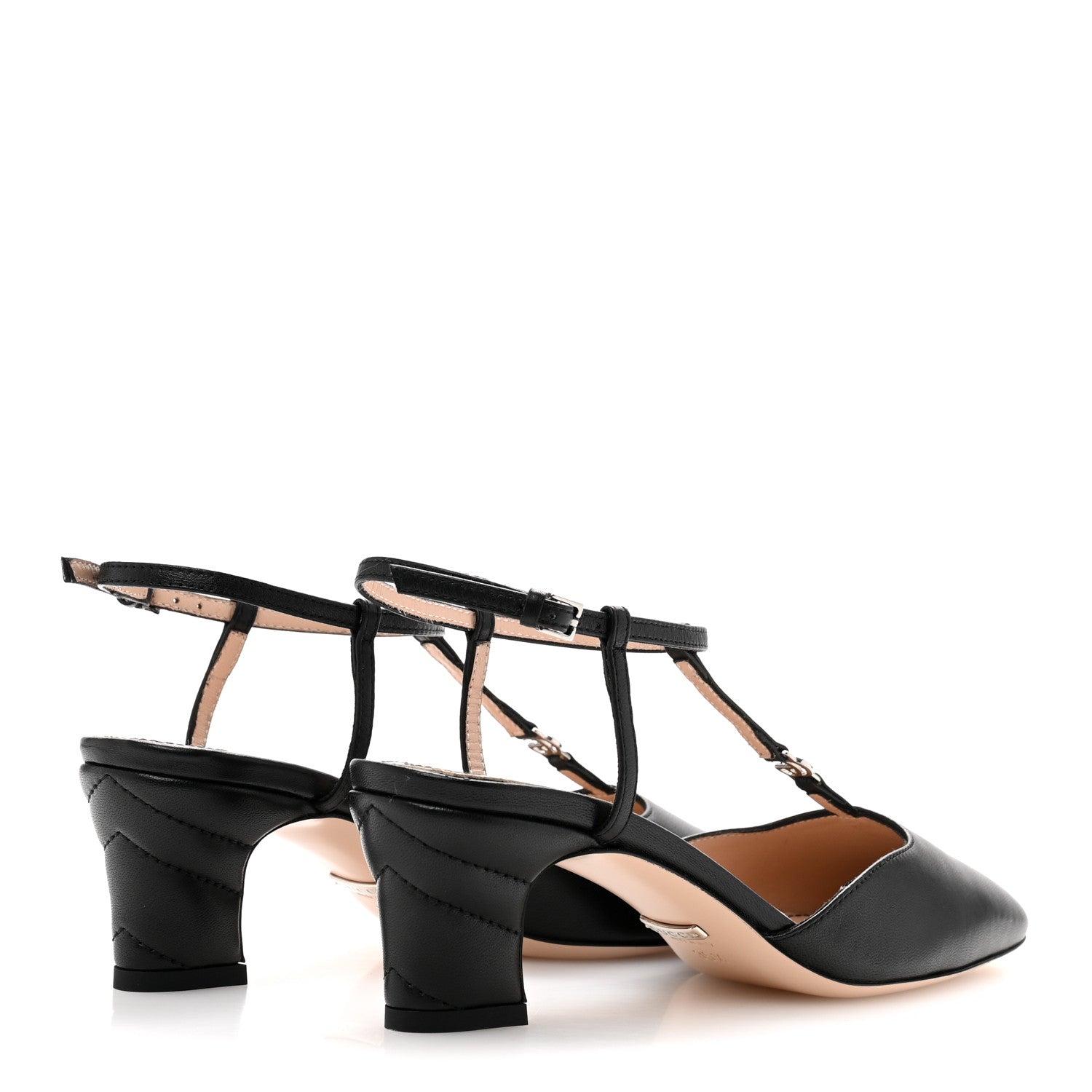Gucci Nappa Charlotte Petite GG 55mm Slingback Pumps 35.5 Black 5 of 10