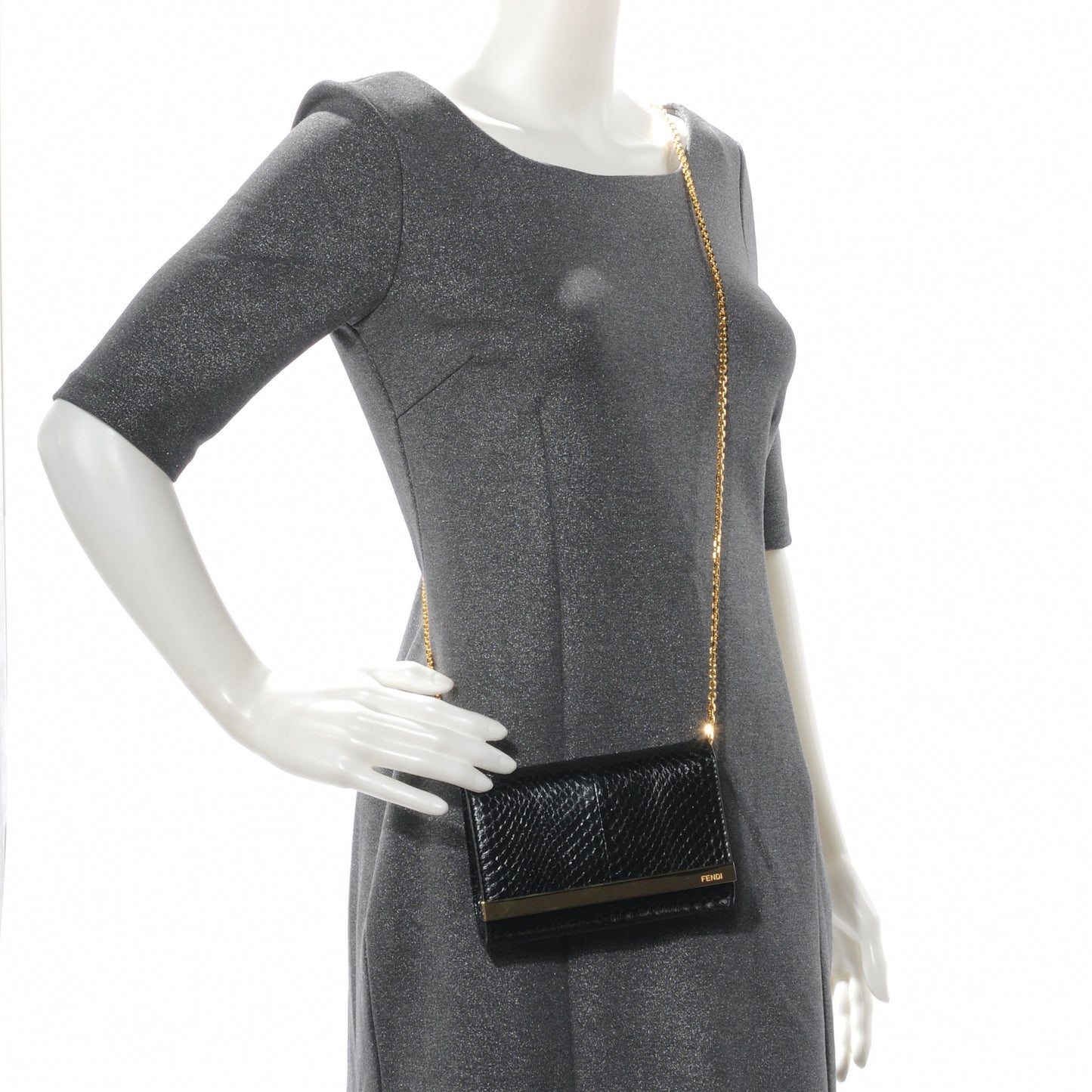 Python Mini Rush Clutch Black