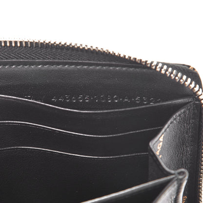 Balenciaga Calfskin Allover Logo Bazar Continental Zip Around Wallet Black Gold 7 of 8