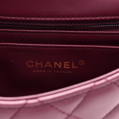 Chanel Lambskin Enamel Quilted Mini Coco Hearts Square Flap Burgundy 6 of 11