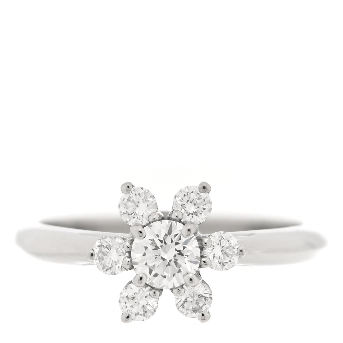 Platinum Diamond Flower Ring 48 4.5