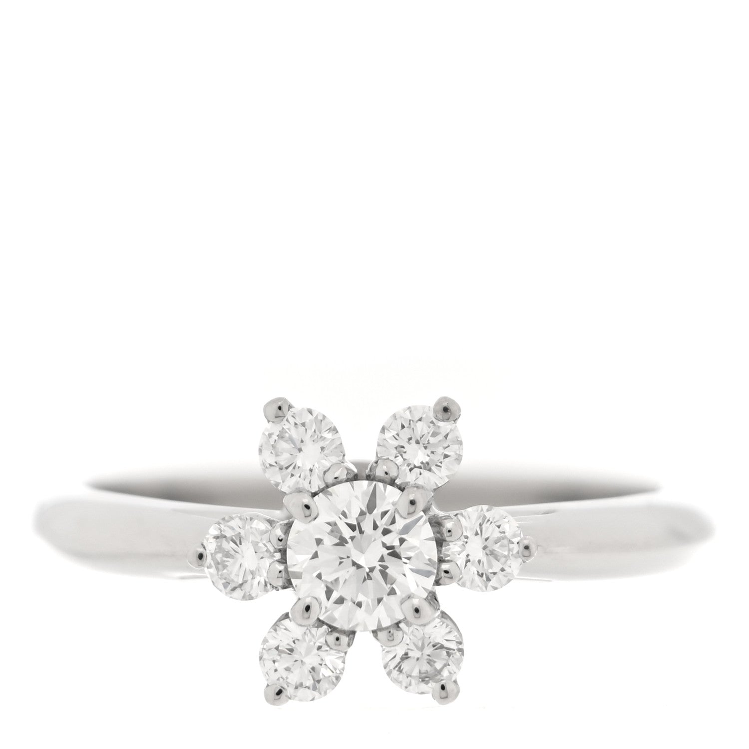 Tiffany Platinum Diamond Flower Ring 48 4.5 1 of 4
