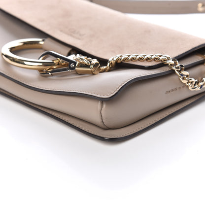 Chloe Suede Calfskin Small Faye Shoulder Bag Motty Grey 9 of 9