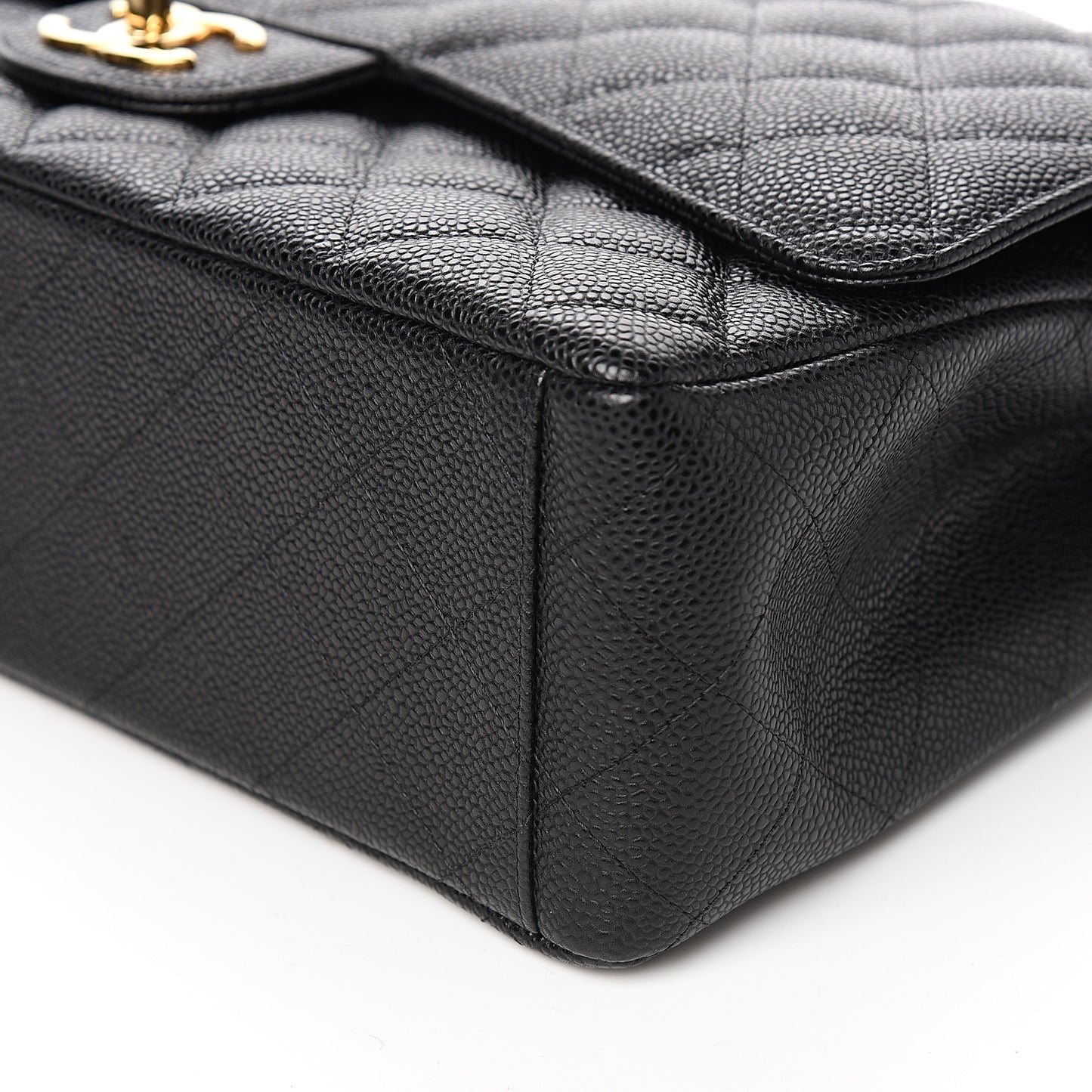 Caviar Quilted Maxi Double Flap Black