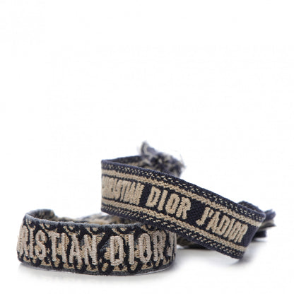 Christian Dior Woven Cotton J'Adior Friendship Bracelet Set Navy 1 of 5