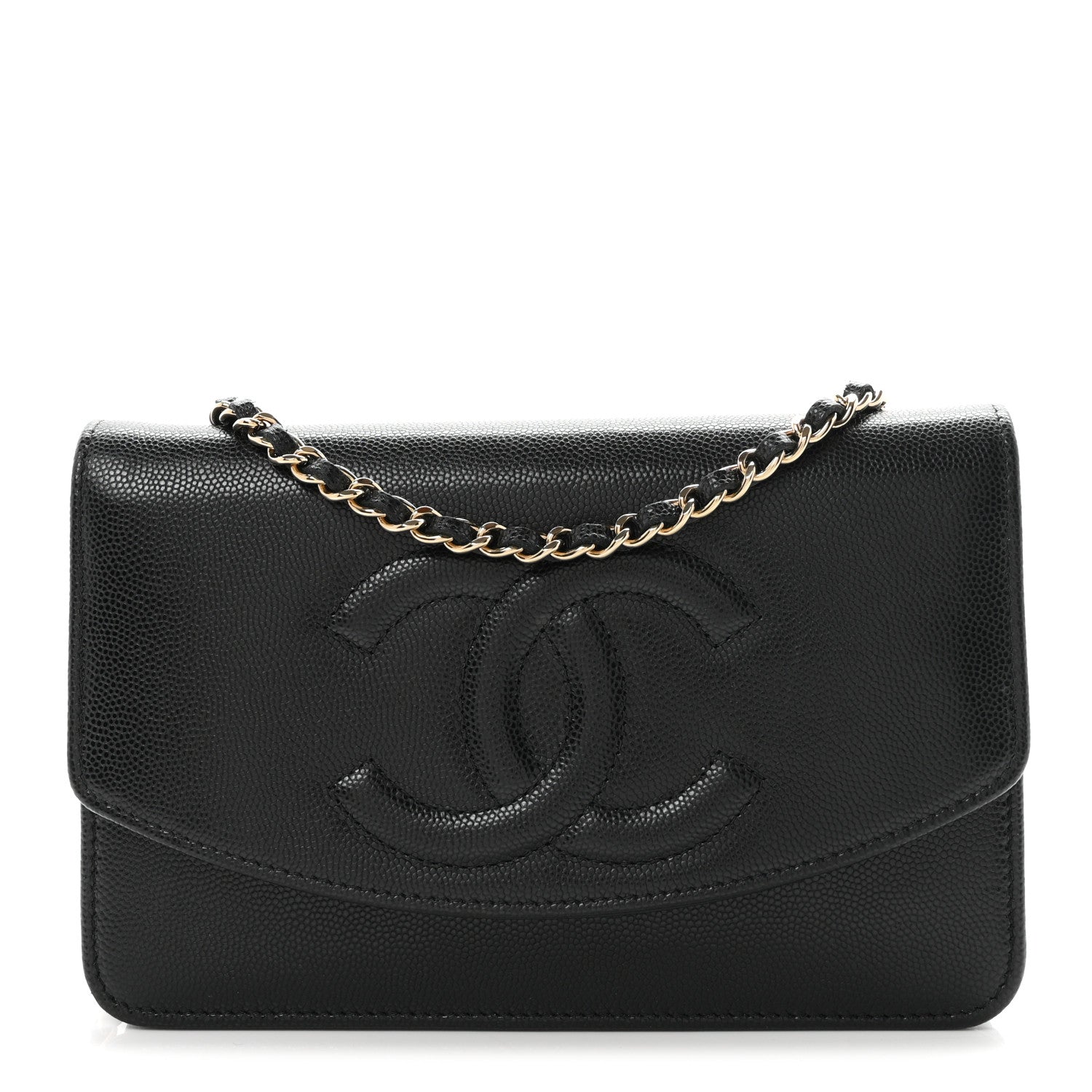 Chanel Caviar Timeless CC Wallet On Chain WOC Black 1 of 12