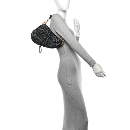 Christian Dior Canvas Mizza Embroidered Saddle Bag Gray 2 of 11