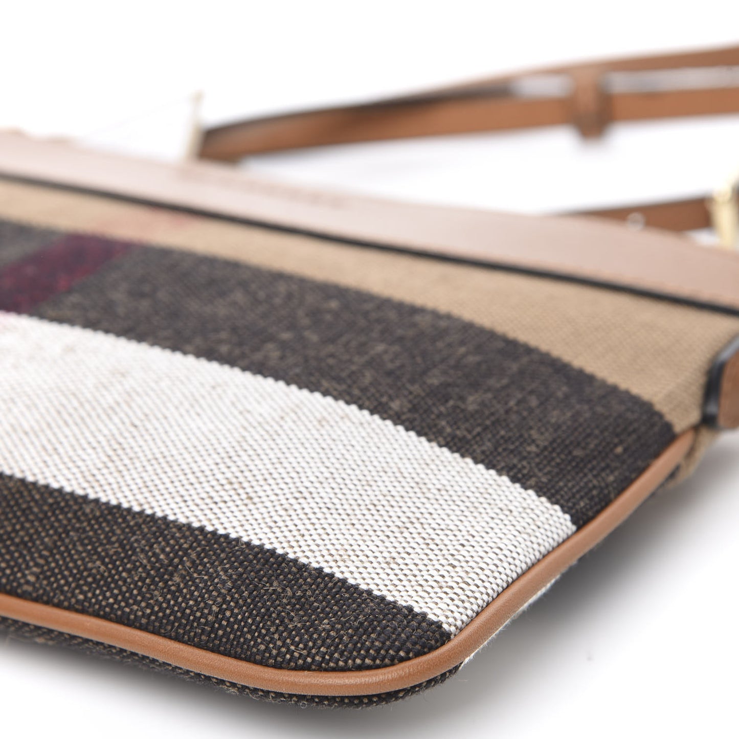 Mega Check Peyton Crossbody Clutch Bag Saddle Brown