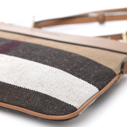 Burberry Mega Check Peyton Crossbody Clutch Bag Saddle Brown 10 of 10