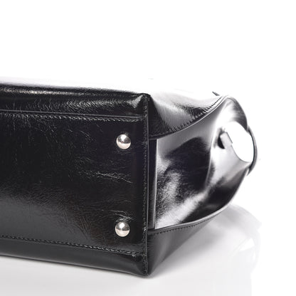 Burberry Shiny Soft Calfskin Medium Banner Tote Black 6 of 9