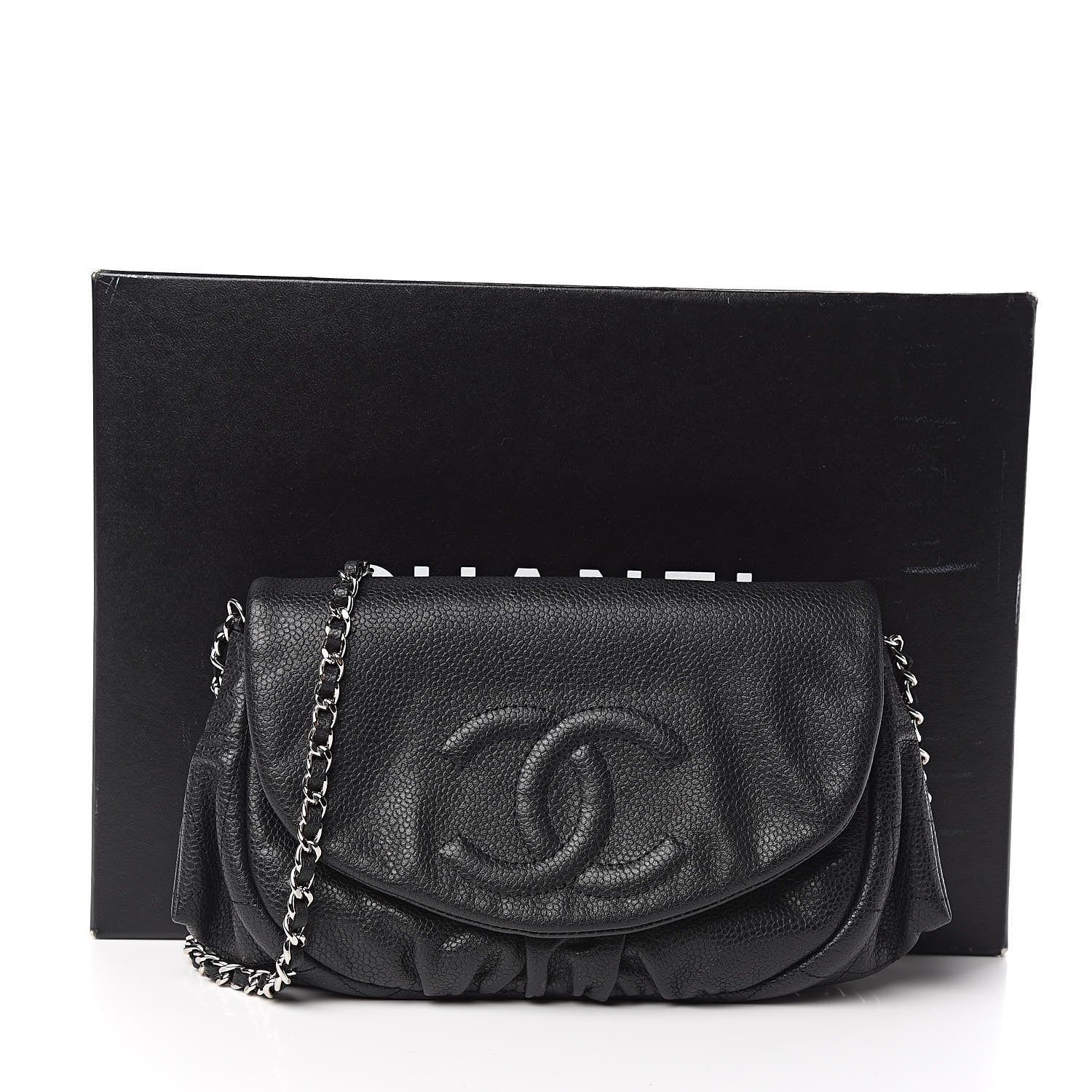 Chanel Caviar Half Moon Wallet On Chain WOC Black 12 of 12