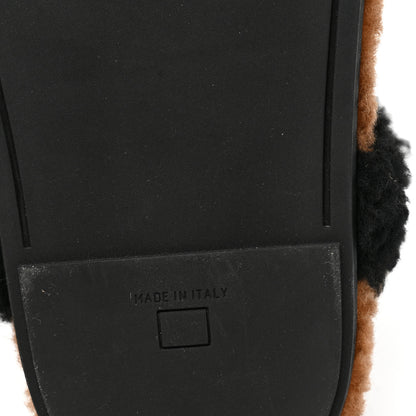 Fendi Shearling FF Fendi Feel Sandals 38.5 Tobacco Black 6 of 8