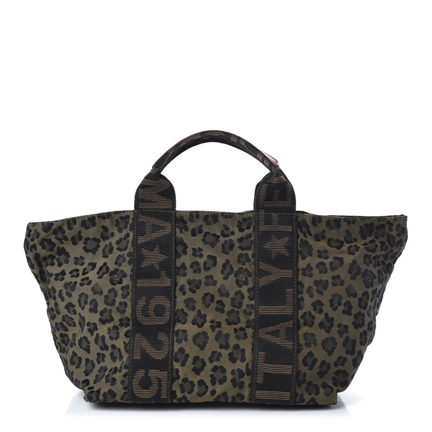Fendi Canvas Leopard Print Tote Tobacco 1 of 9