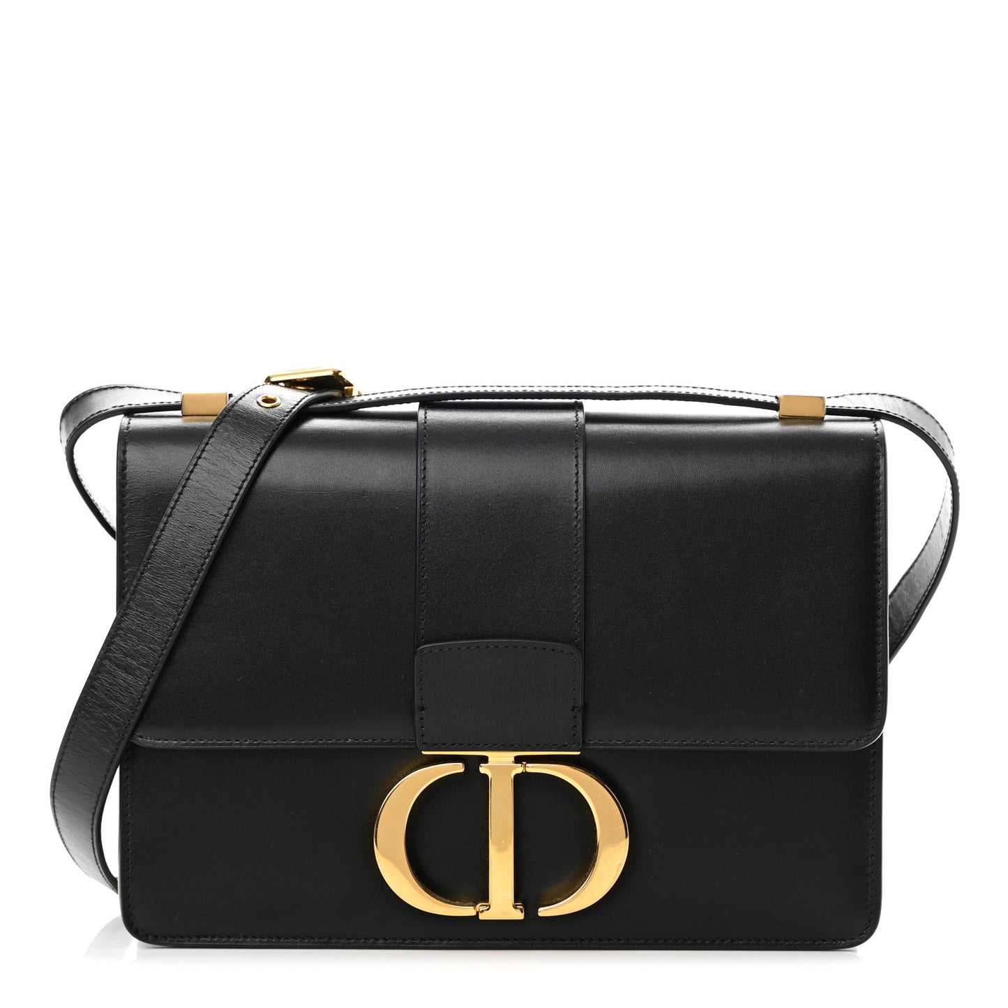Smooth Calfskin 30 Montaigne Flap Bag Black