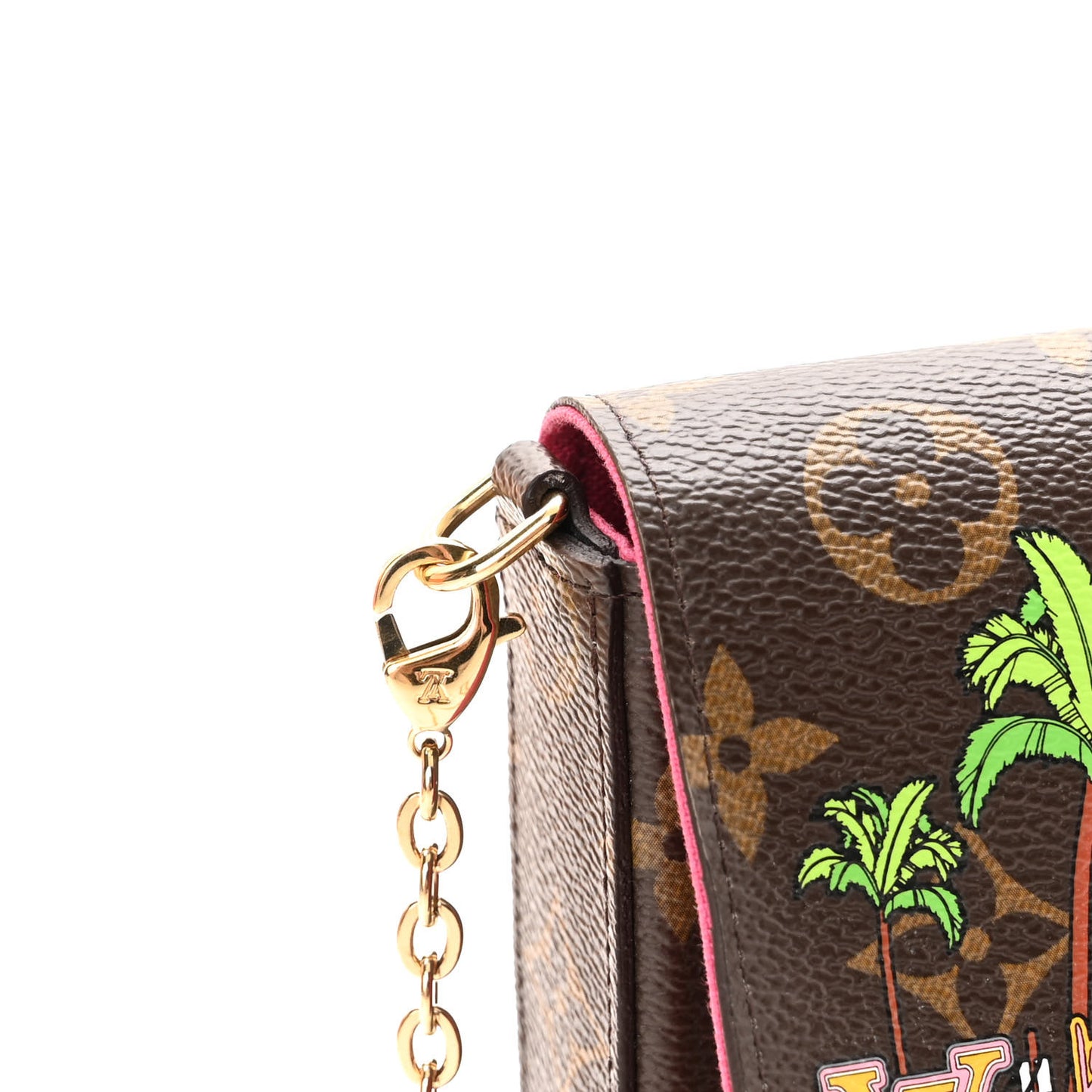 Monogram 2021 Christmas Animation Hollywood Pochette Felicie Chain Wallet Fuchsia