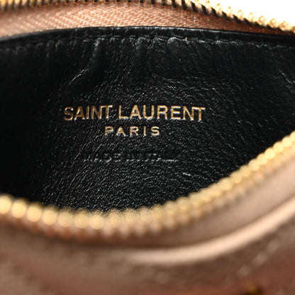 Saint Laurent Monogram Grain de Poudre 5 Fragments Zip Pouch Card Holder Dark Latte 6 of 7