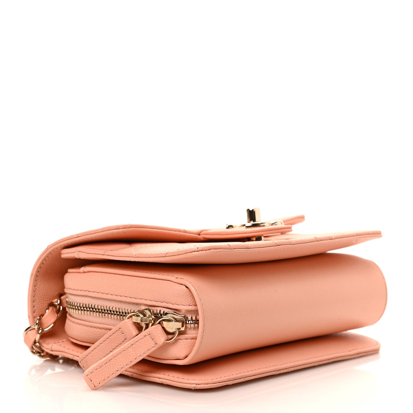 Caviar Quilted Like A Wallet Flap Coral