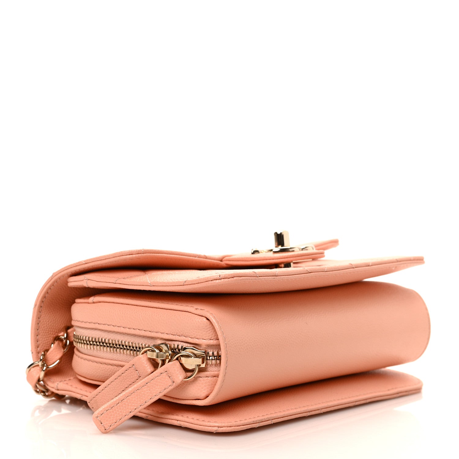 Chanel Caviar Quilted Like A Wallet Flap Coral 4 of 10