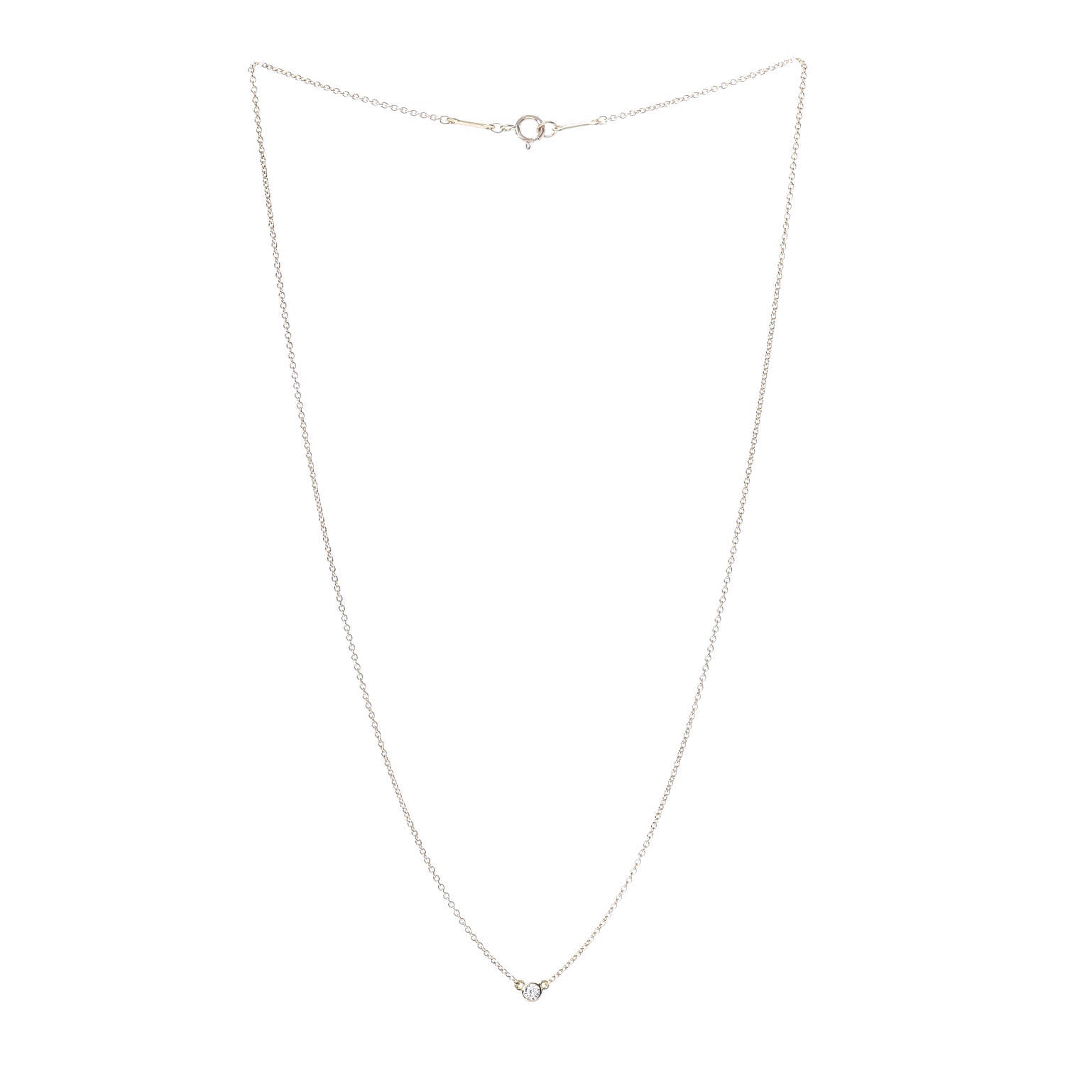 Tiffany 18K Yellow Gold Diamond .05ct Elsa Peretti Diamonds by the Yard Pendant Necklace 3 of 6