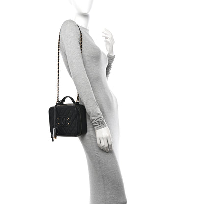 Chanel Caviar Quilted Medium CC Filigree Vanity Case Black 2 of 11