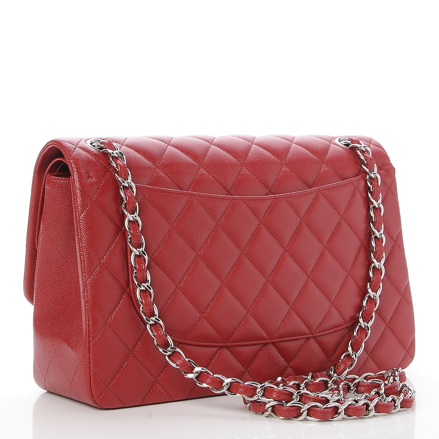 Chanel Caviar Quilted Jumbo Double Flap Dark Red 4 of 9