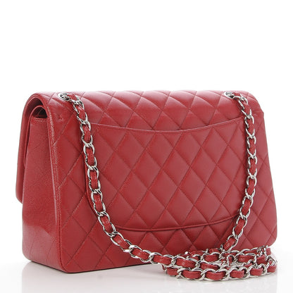 Chanel Caviar Quilted Jumbo Double Flap Dark Red 4 of 9