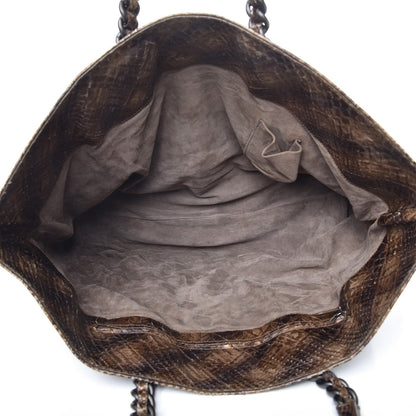 Bottega Veneta Woven Python Large Tote Cigar 5 of 8
