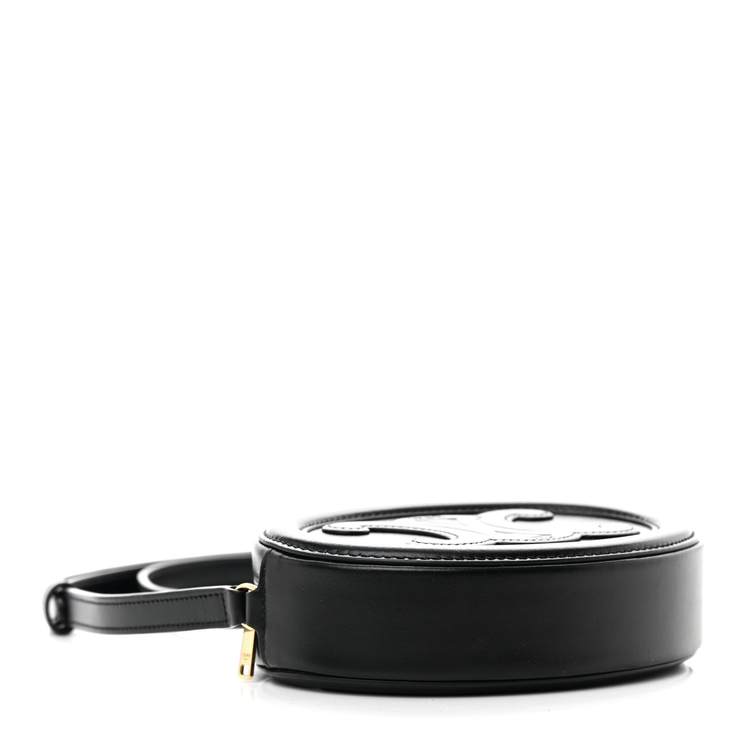 Celine Smooth Calfskin Cuir Triomphe Oval Bag Black 4 of 11
