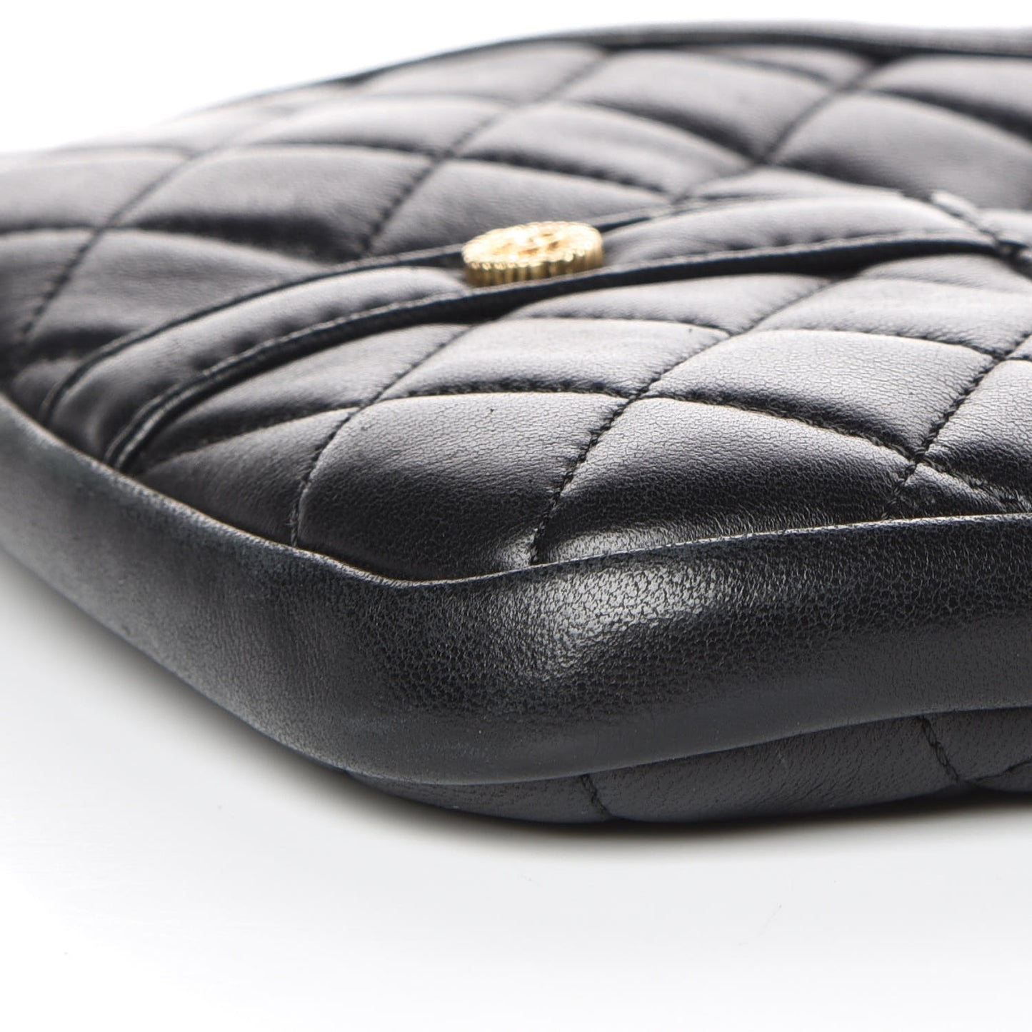 Calfskin Quilted Small Girl Shoulder Bag Black