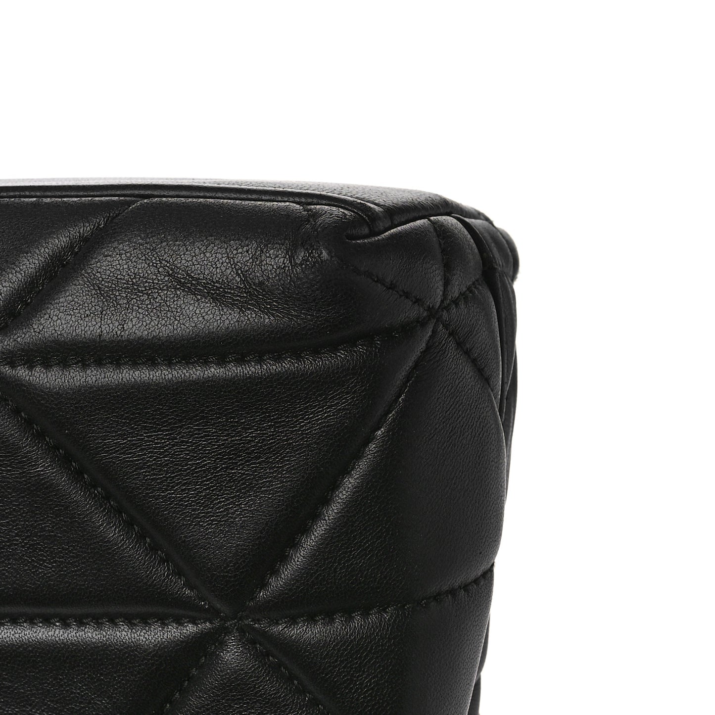 Nappa Triangle Stitched Small Spectrum Bag Black