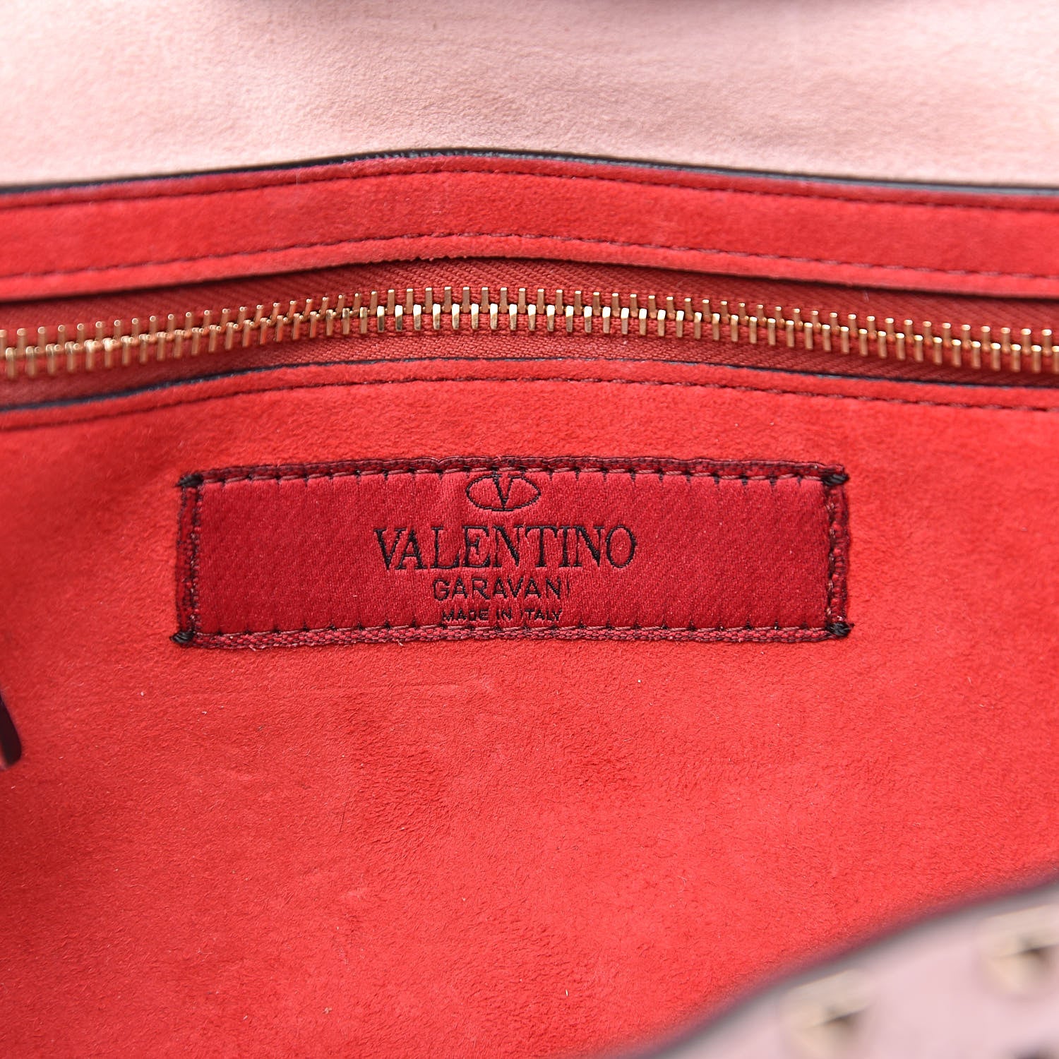 Valentino Garavani Craquele Nappa Rockstud Spike Wallet on Chain Water Rose 6 of 11