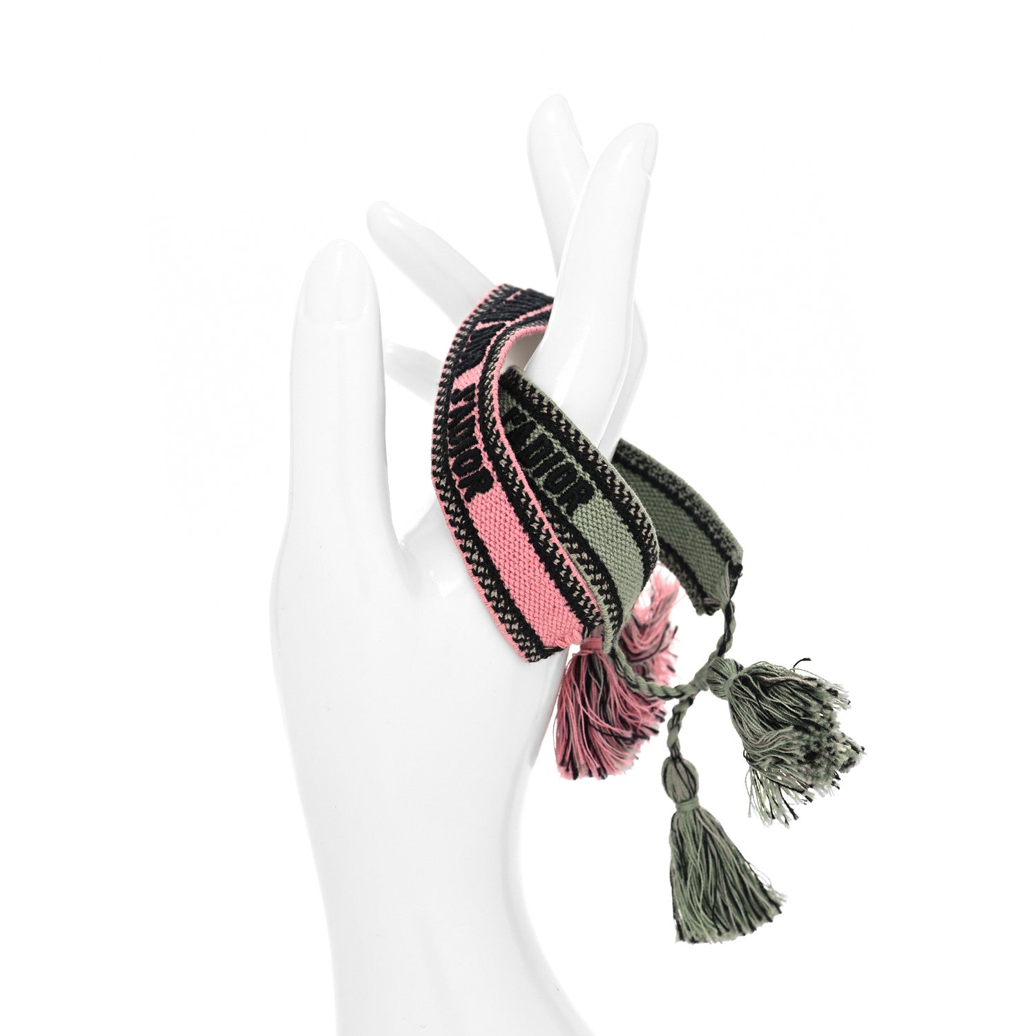 Christian Dior Woven Cotton J'Adior Friendship Bracelet Set 2 of 3
