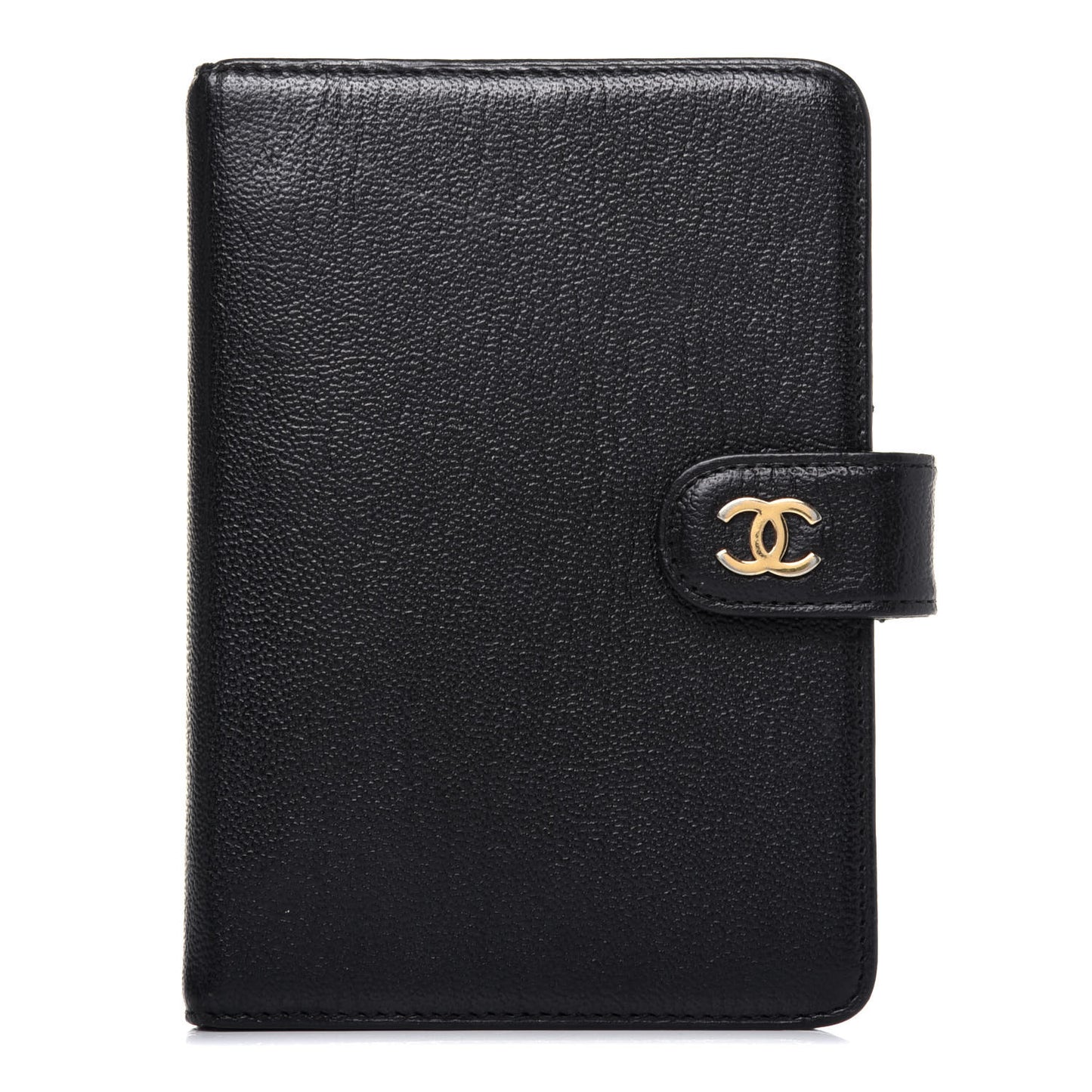Goatskin Small Ring Agenda Planner Black