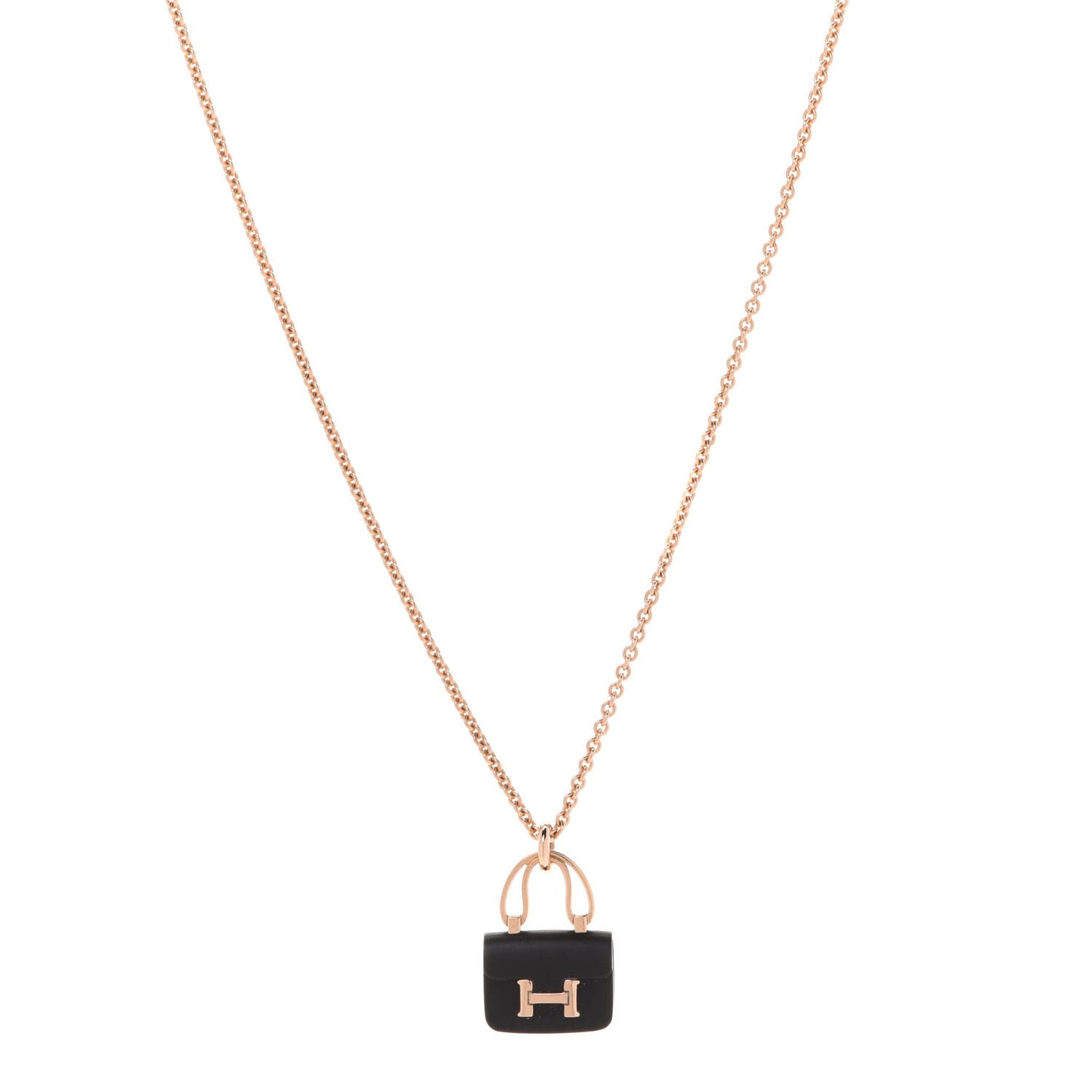 18K Rose Gold Black Jade Constance Amulettes Pendant Necklace